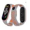 Correa compatible con XIAOMI MI BAND 5 / 6 / AMAZFIT BAND 5 ⋆ SPORT gris claro y naranja Silicona ⋆ Envío desde España