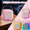 Mini karaoke rosa ⋆ 2 micrófonos ⋆ Bluetooth 5.0 ⋆ Luces LED ⋆ Efectos de voz ⋆ Niños fiestas navidad Envío desde España