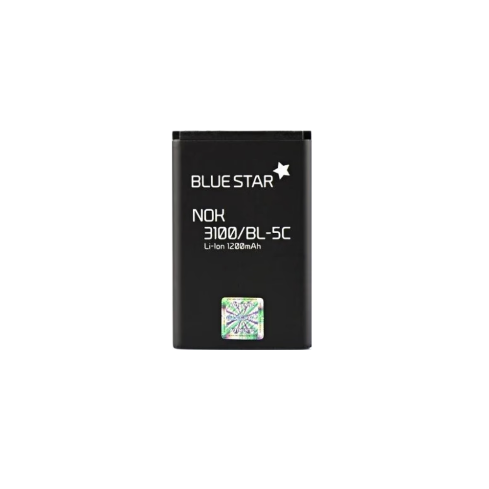 BLUE STAR Batería compatible con NOKIA 3100 / 3110 / 3650 / 6230 / N70 / N91 * Modelo BL-5C * Capacidad 1200 mAh