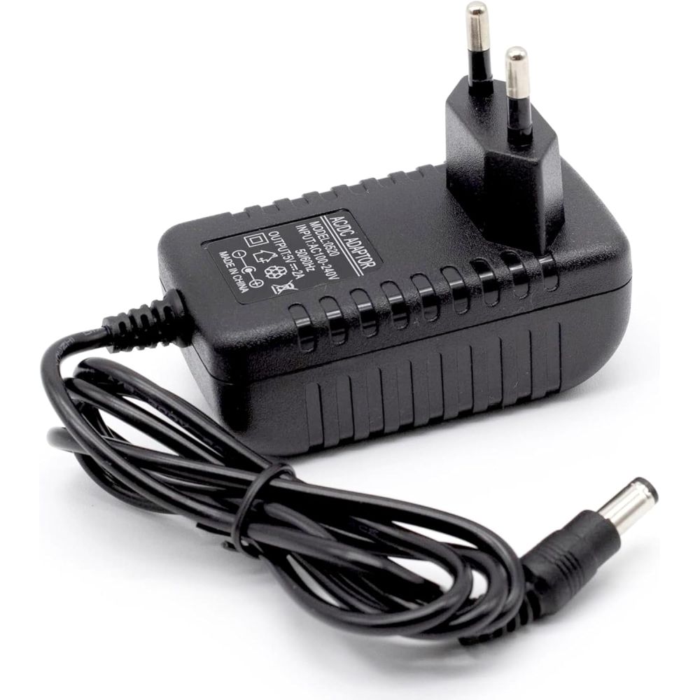 Cargador alimentador 5V 2A ⋆ Jack 5.5 × 2.5 mm ⋆ Adaptador corriente usos múltiples ⋆ Negro ⋆ Envío desde España