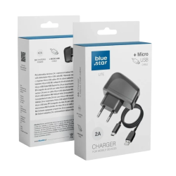 BLUE STAR LITE Cargador micro USB 5V 2A ⋆ Cable 1 m negro ⋆ Envío desde España