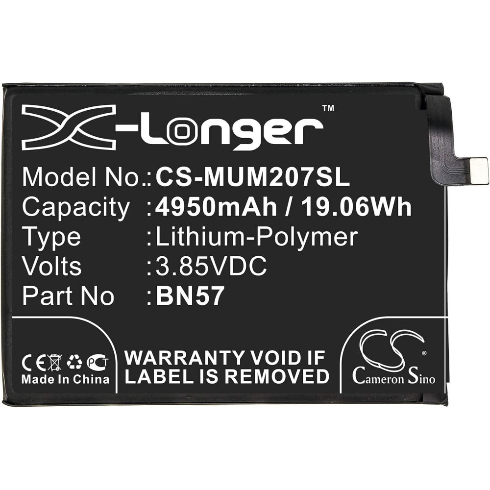 Batería CAMERON SINO BN57 compatible con XIAOMI POCO X3 NFC ⋆ 4950 mAh ⋆ Envío desde España
