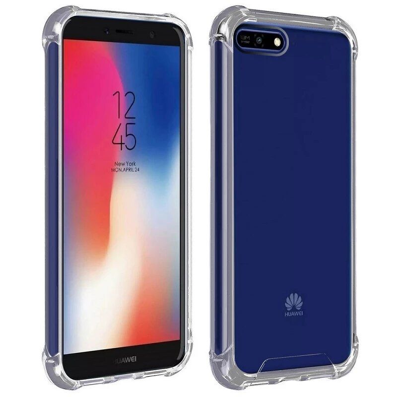 Funda compatible con HUAWEI Y6 2018 / HONOR 7A * Silicona transparente * Esquinas reforzadas