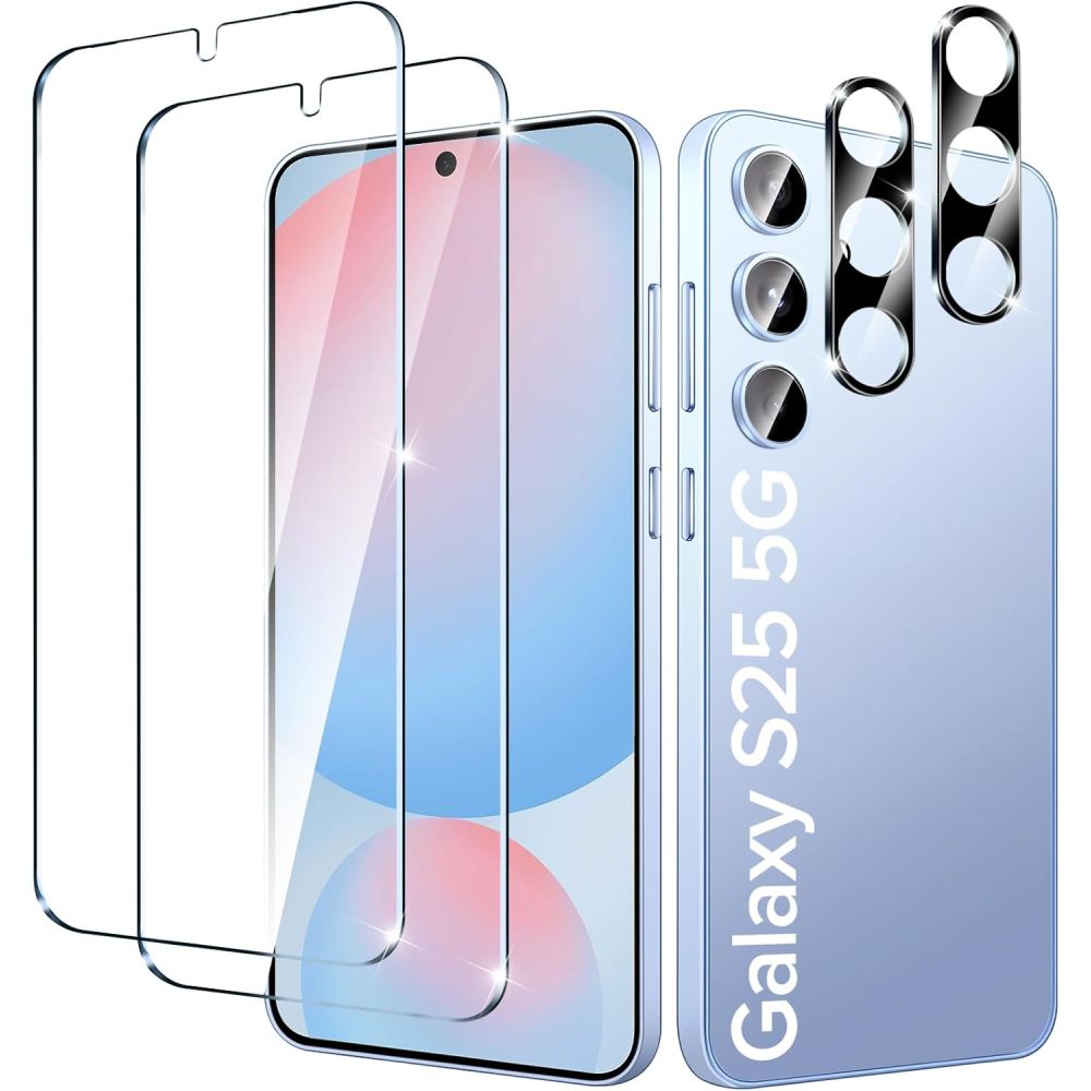 Pack 2 protectores pantalla + 2 protectores cámara para SAMSUNG GALAXY S25 5G ⋆ Cristal templado 9H ⋆ Envío desde España