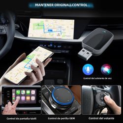 Super CarPlay inalámbrico 2 en 1 ⋆ Android Auto + CarPlay ⋆ USB + Tipo C ⋆ Adaptador universal coche ⋆ Envío desde España