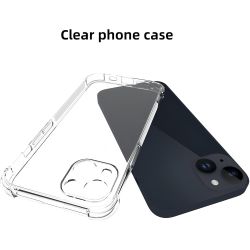 Pack Funda compatible con iPhone 15 Plus transparente con esquinas reforzadas + 3 cristales templados ⋆ Envío desde España