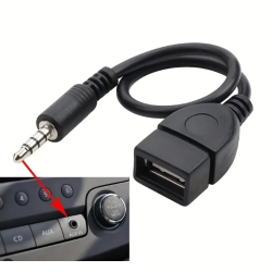 Cable adaptador OTG USB macho a jack 3.5mm hembra ⋆ Negro ⋆ Transferencia rápida y eficiente