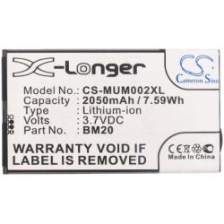 Batería compatible con Xiaomi MI2 / MI2s / M2 / M2s ⋆ BM20 ⋆ Capacidad 2050 mAh Cameron Sino