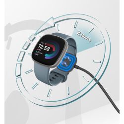 Cable cargador USB para FITBIT VERSA 3 / 4 / FB523 / SENSE / SENSE 2 ⋆ Base de carga para smartwatch ⚡⌚