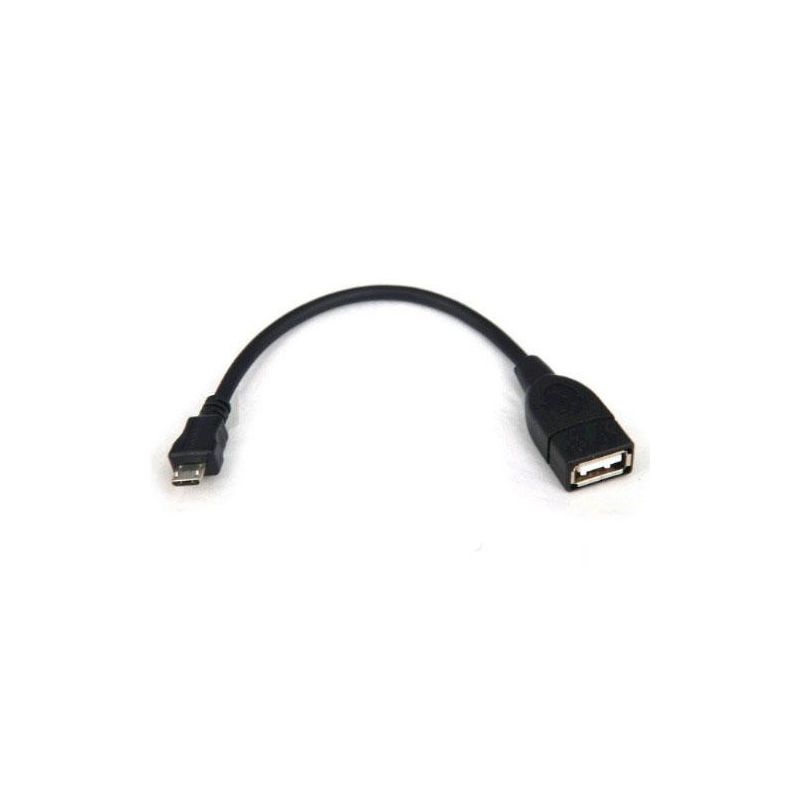 Adaptador cable OTG USB hembra a Micro USB macho - Negro blanco