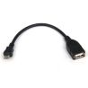 Adaptador cable OTG USB hembra a Micro USB macho - Negro blanco