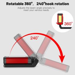 Pack 2 lámparas LED de taller recargables ⋆ Luz de trabajo COB ⋆ Base magnética ⋆ USB-C ⋆ Clase energética A
