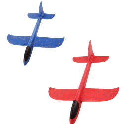 Pack 2 Aviones de juguete planeadores de espuma 38 cm ⋆ Lanzamiento a mano ⋆ +3 años ⋆ Colores aleatorios