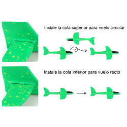 Pack 2 Aviones de juguete planeadores de espuma 38 cm ⋆ Lanzamiento a mano ⋆ +3 años ⋆ Colores aleatorios