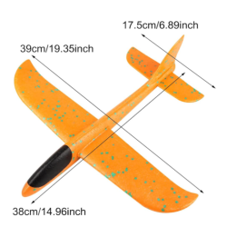 Pack 2 Aviones de juguete planeadores de espuma 38 cm ⋆ Lanzamiento a mano ⋆ +3 años ⋆ Colores aleatorios