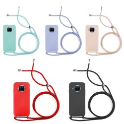 Funda compatible con XIAOMI MI 13 LITE Silicona con cordón cuerda - Negro rosa