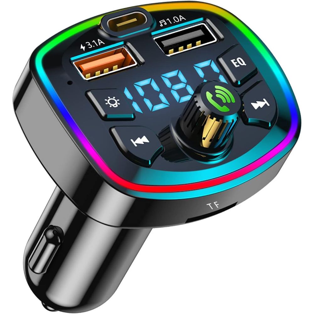 Transmisor FM Bluetooth para Coche ⋆ Manos Libres ⋆ Carga Rápida QC 3.0 ⋆ USB y Tarjeta TF