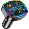Transmisor FM Bluetooth para Coche ⋆ Manos Libres ⋆ Carga Rápida QC 3.0 ⋆ USB y Tarjeta TF