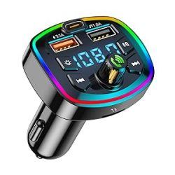 Transmisor FM Bluetooth para Coche ⋆ Manos Libres ⋆ Carga Rápida QC 3.0 ⋆ USB y Tarjeta TF