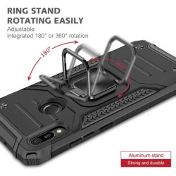 Funda compatible con SAMSUNG GALAXY A13 4G Armor rígida Soporte anilla imán Negro