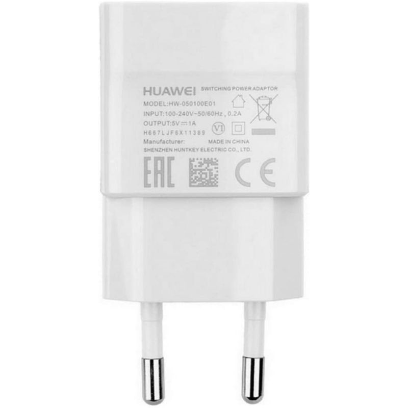 HUAWEI Cargador adaptador de red USB HW-050100E01 Blanco 1A Original