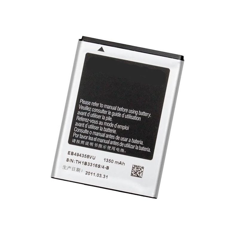 Batería genérica EB494358VU compatible con Samsung GT-S5830, GT-S5830i, GT-S5830T, Galaxy Ace ⋆ 1350mAh 3.7V