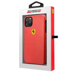 COOL Funda compatible con IPHONE 11 PRO MAX Licencia Ferrari Hard Rojo