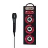 BIWOND Karaoke altavoz portátil Joybox TriSound Negro rojo + Micrófono - Bluetooth MicroSD Aux jack 3.5 USB 2.0