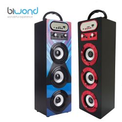 BIWOND Karaoke altavoz portátil Joybox TriSound Negro rojo + Micrófono - Bluetooth MicroSD Aux jack 3.5 USB 2.0