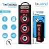 BIWOND Karaoke altavoz portátil Joybox TriSound Negro rojo + Micrófono - Bluetooth MicroSD Aux jack 3.5 USB 2.0