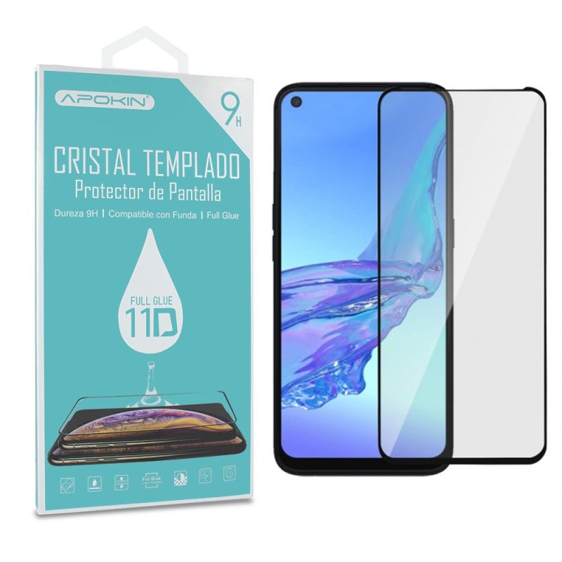Protector de pantalla compatible con OPPO RENO8 T / RENO 8T * Cristal templado 9H * Borde negro