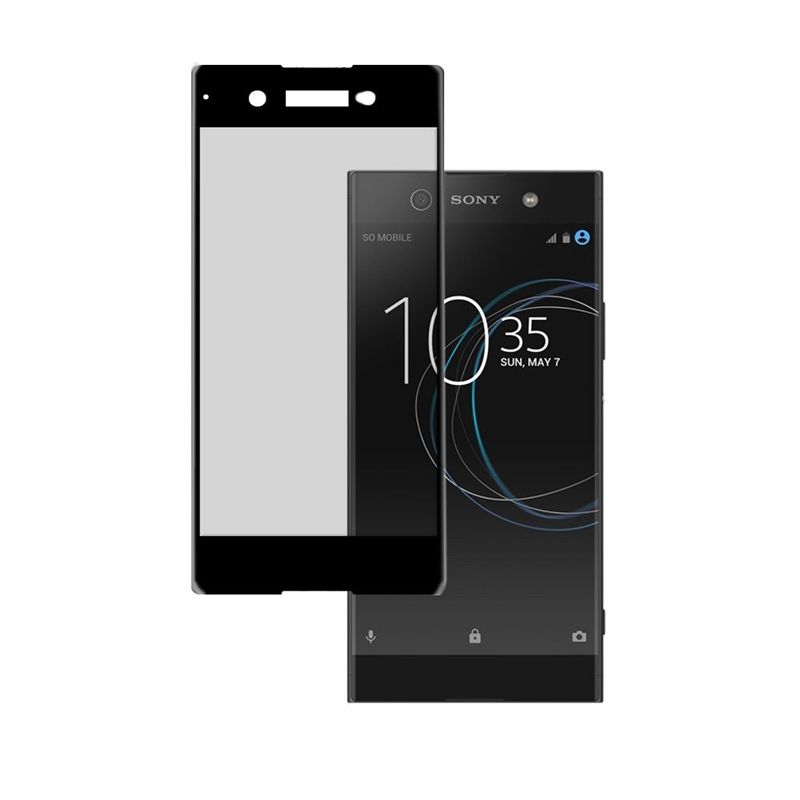 Protector de pantalla compatible con SONY XPERIA XA1 ULTRA * Cristal templado 9H * Borde negro