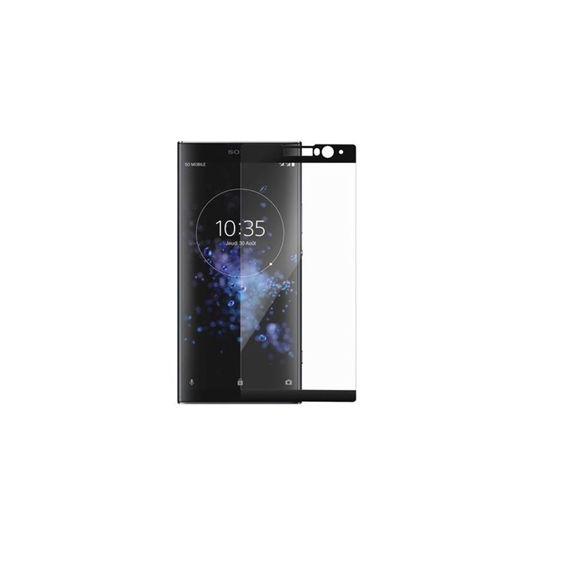 Protector de pantalla compatible con SONY XPERIA XA2 PLUS * Cristal templado 9H * Borde negro