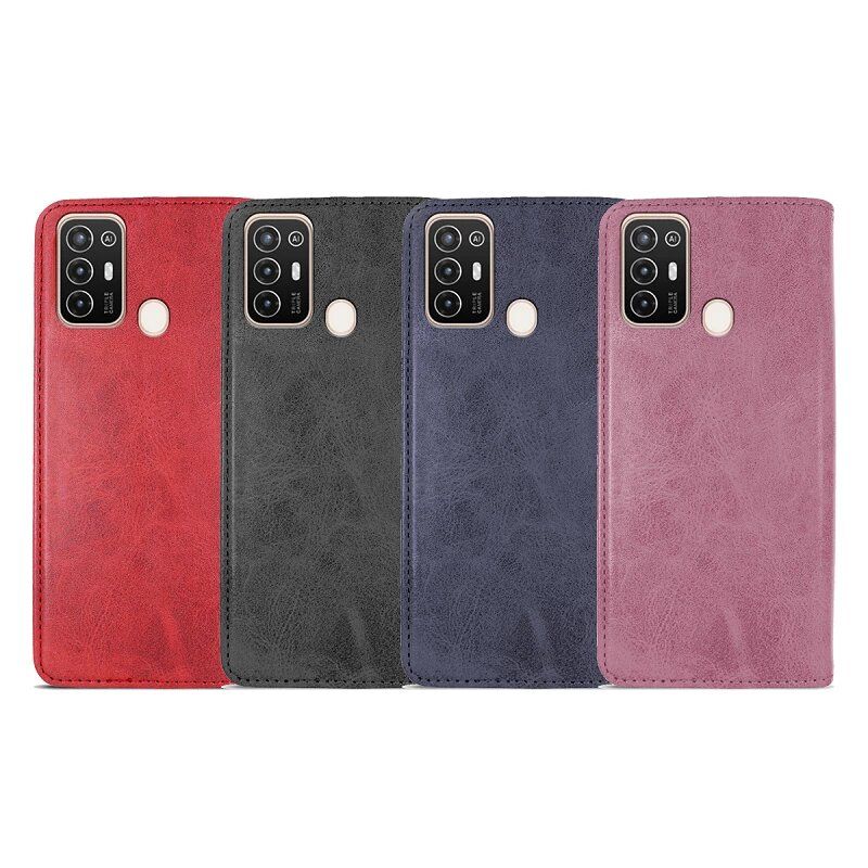 Funda compatible con ZTE Blade A52 Flip cover tapa soporte billetera cartera magnética