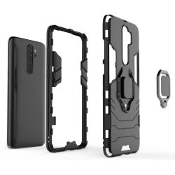 Funda compatible con XIAOMI REDMI NOTE 8 PRO Armor rígida Soporte anilla imán Negro