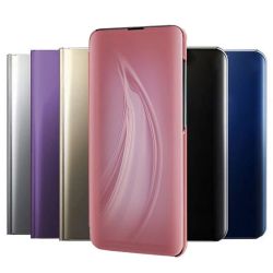 Funda compatible con HUAWEI HONOR 20 PRO Clear view soporte tapa translúcida espejo - NEGRA