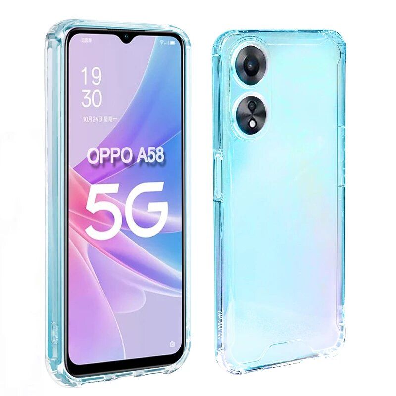 Funda compatible con OPPO A59 5G Silicona transparente Premium reforzada