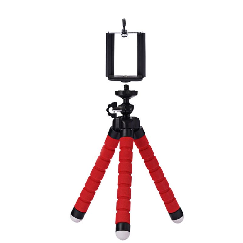 Mini trípode soporte universal para móvil, cámara deportiva, cámara de fotos * Pulpo flexible espuma rojo