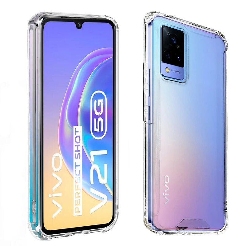 Funda compatible con VIVO V21 5G Silicona transparente Premium reforzada