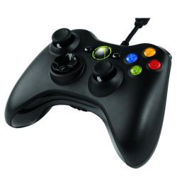 Mando compatible con Xbox 360 y PC con cable USB negro Controlador joystick joypad