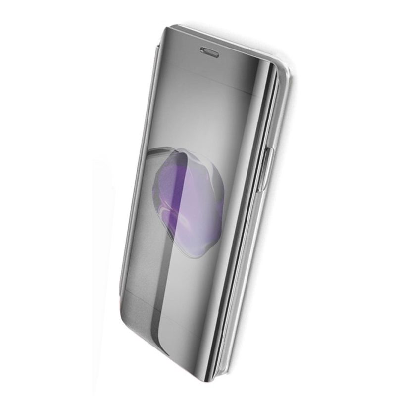 Funda compatible con HUAWEI P SMART 2020 Clear view soporte tapa translúcida espejo - PLATA