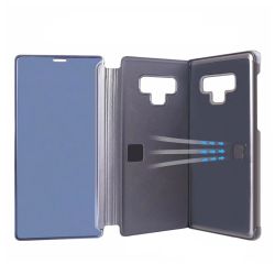 Funda compatible con SAMSUNG GALAXY NOTE 10 Clear view soporte tapa translúcida espejo NEGRA