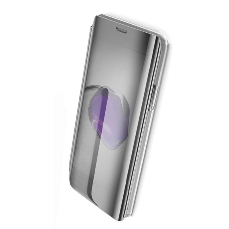 Funda compatible con XIAOMI MI 9 * Clear view tapa translúcida * Con soporte color plata