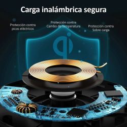Cargador inalámbrico QI Dock * Base de carga rápida magnética 15W * Móviles iOS y Android * BLANCO