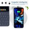 Cargador inalámbrico QI Dock * Base de carga rápida magnética 15W * Móviles iOS y Android * BLANCO
