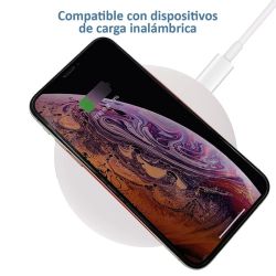 Cargador inalámbrico QI Dock * Base de carga rápida magnética 15W * Móviles iOS y Android * BLANCO