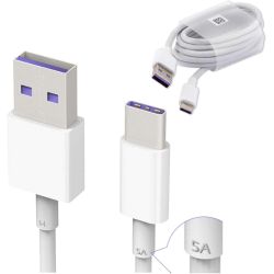 HUAWEI Cable USB 3.1 a Tipo C Original * HL1289 * Carga rápida 5A * 1m blanco * Sin blister * Compatible con SuperCharge
