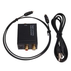 Convertidor de audio digital a analógico * Salida 3.5mm y coaxial óptica * Para audio TV y home cinema