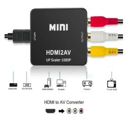 HDMI2AV Adaptador conversor ⋆ De HDMI 1.3/1.2/1.1 a AV RCA ⋆ Para TV, portátil, DVD, cámara ⋆ Blanco