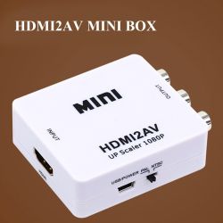 HDMI2AV Adaptador conversor ⋆ De HDMI 1.3/1.2/1.1 a AV RCA ⋆ Para TV, portátil, DVD, cámara ⋆ Blanco